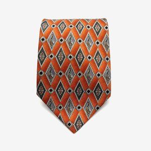 Via Veneto Mens Dress Tie 100% Silk Copper Business Accessory Collection Gift
